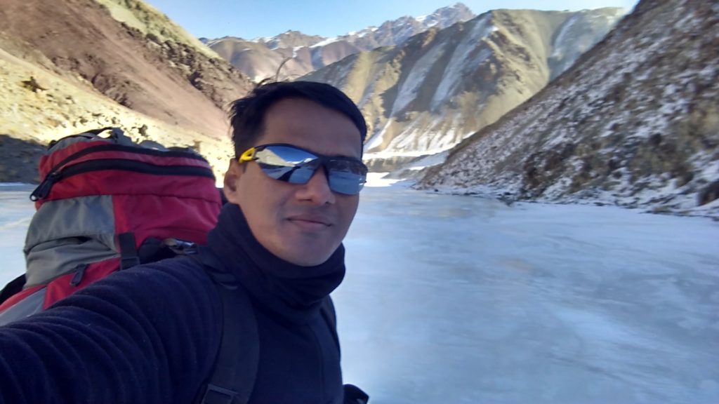 A selfie in the mountain